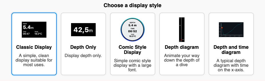 Available displays